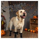 EXPAWLORER Halloween Anti Slip Dog Socks to Prevent Licking Paws, Boots and Paw Protectors with Grippers,Doggie Booties for Hardwood Floors for Small Medium Large Senior Dogs Costume Black Devil Wings