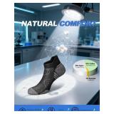 Cushioned Cotton Ankle Compression Socks for Men Women 6 Pairs Wicking Low Cut Arch Support Plantar Fasciitis Socks - Retail: $18