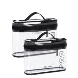 BAGSMART TSA Approved Toiletry Bag, 2 Pack Clear Makeup Cosmetic Bag Organizer, Quart Size Travel Bag for Toiletries, Carry-on Travel Accessories Essentials, Black-2pcs - Retail: $9