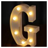 IFDGCTK Light Up Letters, Led Letter Lights 26 Alphabet, Decorative Lighted Letter, Battery Powered Led Marquee Letters for Party, Bar, Night Light, Home Decor(G) - Retail: $8