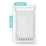 American Baby Company Waterproof Fitted Mini Crib Mattress Protector 38\ x 24\in - Quilted, Noiseless, Ultra-Soft and Breathable Pack n Play and Mini Crib Mattress Cover - Retail: $9in
