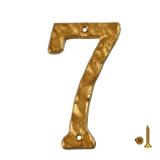 HILAZA House Number 7 for Outside, 5.5 Inch Cast Iron Metal Home House Address Numbers, Golden - Retail: $7