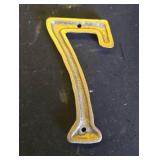 HILAZA House Number 7 for Outside, 5.5 Inch Cast Iron Metal Home House Address Numbers, Golden - Retail: $7