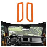 RAZPOY for Bronco A-Pillar Air Vent Trim, Air Conditioning Side Outlet Vent Cover Compatible with 2021-2023 Ford Bronco Interior Accessories, Orange - Retail: $22