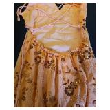 calbatic Women Sequin Sparkly Rhinestone Mini Dress Sleeveless Backless Deep V Neck Glitter Short Cami Dress Party Clubwear Orange Small - Retail: $48