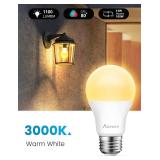 Aovpex Dusk to Dawn LED Outdoor Light Bulbs, 13W 1100LM(100W Equivalent), A19 Sensor LED Bulb, E26 3000K Soft White Day Night Bulbs, Auto ONOff, Sensor Lighting for Porch Garage Front Door, 4 Pack - R