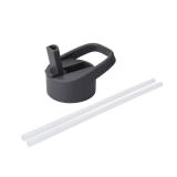 HYDRO CELL Sports Cap wStraw for Wide Mouth Water Bottles - BPA Free Flip Spout Replacement Lid - 64 oz Sports Top Accessories (Gray Sports Cap, 64oz) - Retail: $8
