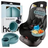 Silicone Cup Holder Tray for Car Seat, Booster Seat, Stroller - Carseat Snack Trays for Kids Travel - Cup Holders Food Tray - Sharkskin 1 Pack - Retail: $17