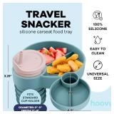 Silicone Cup Holder Tray for Car Seat, Booster Seat, Stroller - Carseat Snack Trays for Kids Travel - Cup Holders Food Tray - Sharkskin 1 Pack - Retail: $17