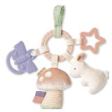 Itzy Ritzy Teething Activity Toy - Bitzy Busy Ring Features Braided Teething Ring and Dangling Toys; Includes Teether, Textured Ribbons, Crinkle Sound and Jingle Bell, Bunny RNG8497 - Retail: $15