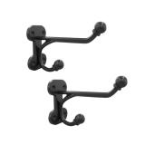 ALWORG Rustic Wall Hooks: Heavy Duty Cast Iron Hooks, Set of 2, Black, Suitable for Bags, Coats, Towels, and Hats; Farmhouse Decorative, Antique Style - Retail: $10