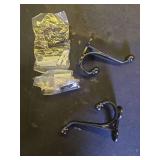 ALWORG Rustic Wall Hooks: Heavy Duty Cast Iron Hooks, Set of 2, Black, Suitable for Bags, Coats, Towels, and Hats; Farmhouse Decorative, Antique Style - Retail: $10