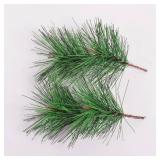 Luxdesc Artificial Green Pine Needles Branches Fake Small Pine Twigs Stems Evergreen Picks 30 Branch for Christmas Greenery Arrangements Wreaths Holiday Tree Decorations - Retail: $8