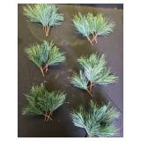 Luxdesc Artificial Green Pine Needles Branches Fake Small Pine Twigs Stems Evergreen Picks 30 Branch for Christmas Greenery Arrangements Wreaths Holiday Tree Decorations - Retail: $8