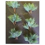 Luxdesc Artificial Green Pine Needles Branches Fake Small Pine Twigs Stems Evergreen Picks 30 Branch for Christmas Greenery Arrangements Wreaths Holiday Tree Decorations - Retail: $8