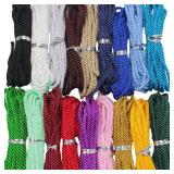 PAMIR TONG 3mm Twisted Nylon Twine Cord for Bracelet Assorted Color 36 Yards Satin 3 Braided Beading Milan Rope Macrame Thread String Knotting Cord for Jewelry Making-DIY Crafts-Necklace-Pendant - Ret