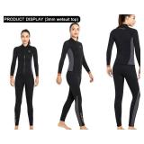 Wetsuit Top 3mm Neoprene Wetsuit Jacket Women Front Zip Long Sleeve Diving Suit for Swimming Surfing Snorkeling Kayaking Scuba Diving XL Size - Retail: $43
