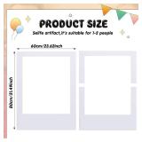 Beeveer 32 x 24 Inch Large Blank DIY Photo Booth Props Picture Frame Party Frame DIY Photo Booth Props Selfie for Birthday, Graduation, Christmas Holiday Party (White,Vertical) - Retail: $25