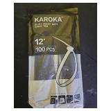 Zip Ties 12 inch (100 Pack), Black, 50 lb, UV Resistant Cable Ties for indoor and outdoor use, by Karoka - Retail: $5