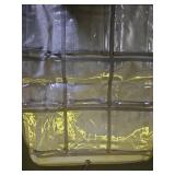ANZORG Dual-Sided Hanging Closet Organizer for Socks Underwear Bra Kids Storage Organizer for Baby Clothes Toddler Shoes with 26 Pockets (Grey-Clear Pockets) - Retail: $15