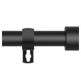 Black Curtain Rods for Windows 48 to 84 or 88 Inch Max,58 Inch Diameter Heavy Duty Metal Stainless Steel Drapery Rods with Brackets,Modern Curtain Rod with Simple End Caps - Retail: $16
