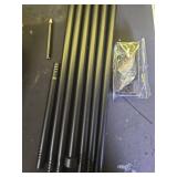 Black Curtain Rods for Windows 48 to 84 or 88 Inch Max,58 Inch Diameter Heavy Duty Metal Stainless Steel Drapery Rods with Brackets,Modern Curtain Rod with Simple End Caps - Retail: $16