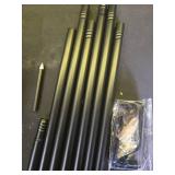 Black Curtain Rods for Windows 48 to 84 or 88 Inch Max,58 Inch Diameter Heavy Duty Metal Stainless Steel Drapery Rods with Brackets,Modern Curtain Rod with Simple End Caps - Retail: $16