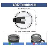 40 OZ Tumbler Lid Compatible for Stanley Cup,Replacement Lids Fit for Stanley Adventure Quencher,for Quencher H2.0 FlowState 40oz Cup, 100percent Leakproof and Splash-Proof for Stanley Tumbler (Black)