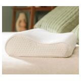 White Tempur-Pedic neck pillow approximately 19X12in -