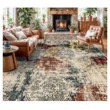 Living Room Area Rug - Modern Abstract Large Area 120X95in -