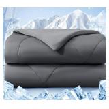 King size gray bed blanket -
