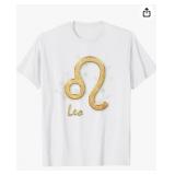 Leo Golden Sign Zodiac July August Birthday T-Shirt, Large