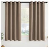 NICETOWN Blackout Cappuccino Curtains, 2 Panel, 52x54 -