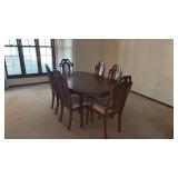 Traditional Dining Set with Cane Back Chairs and Table Leaves - Retail: $850