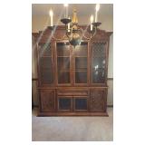 Traditional Walnut China Cabinet with Diamond Pattern Glass - Retail: $899