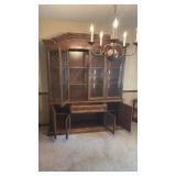 Traditional Walnut China Cabinet with Diamond Pattern Glass - Retail: $899