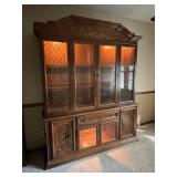 Traditional Walnut China Cabinet with Diamond Pattern Glass - Retail: $899