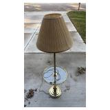 Brass Table Lamp with Glass Tray - Retail: $45