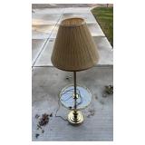 Brass Table Lamp with Glass Tray - Retail: $45