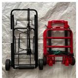 Set of 2 Folding Hand Trucks – Heavy-Duty Utility Dollies for Moving & Storage - Retail: $15