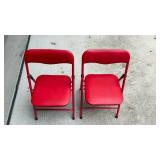 Red Metal Folding Chairs – Set of 2 (Kids Size)- Retail: $30