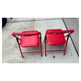 Red Metal Folding Chairs – Set of 2 (Kids Size)- Retail: $30