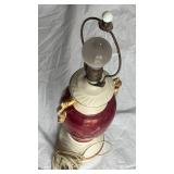 Mid-Century Cranberry Glass Table Lamp - Retail: $125