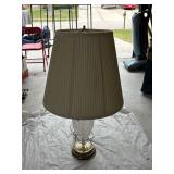 Crystal Glass Table Lamp with Pleated Shade - Retail: $45