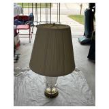 Crystal Glass Table Lamp with Pleated Shade - Retail: $45