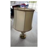 Mid-Century Table Lamp with Cream Shade - Retail: $45