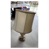 Mid-Century Table Lamp with Cream Shade - Retail: $45
