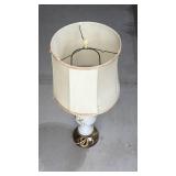 Mid-Century Table Lamp with Cream Shade - Retail: $45