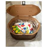 Octagonal Woven Sewing Basket with Clear Insert - Retail: $15
