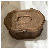 Octagonal Woven Sewing Basket with Clear Insert - Retail: $15